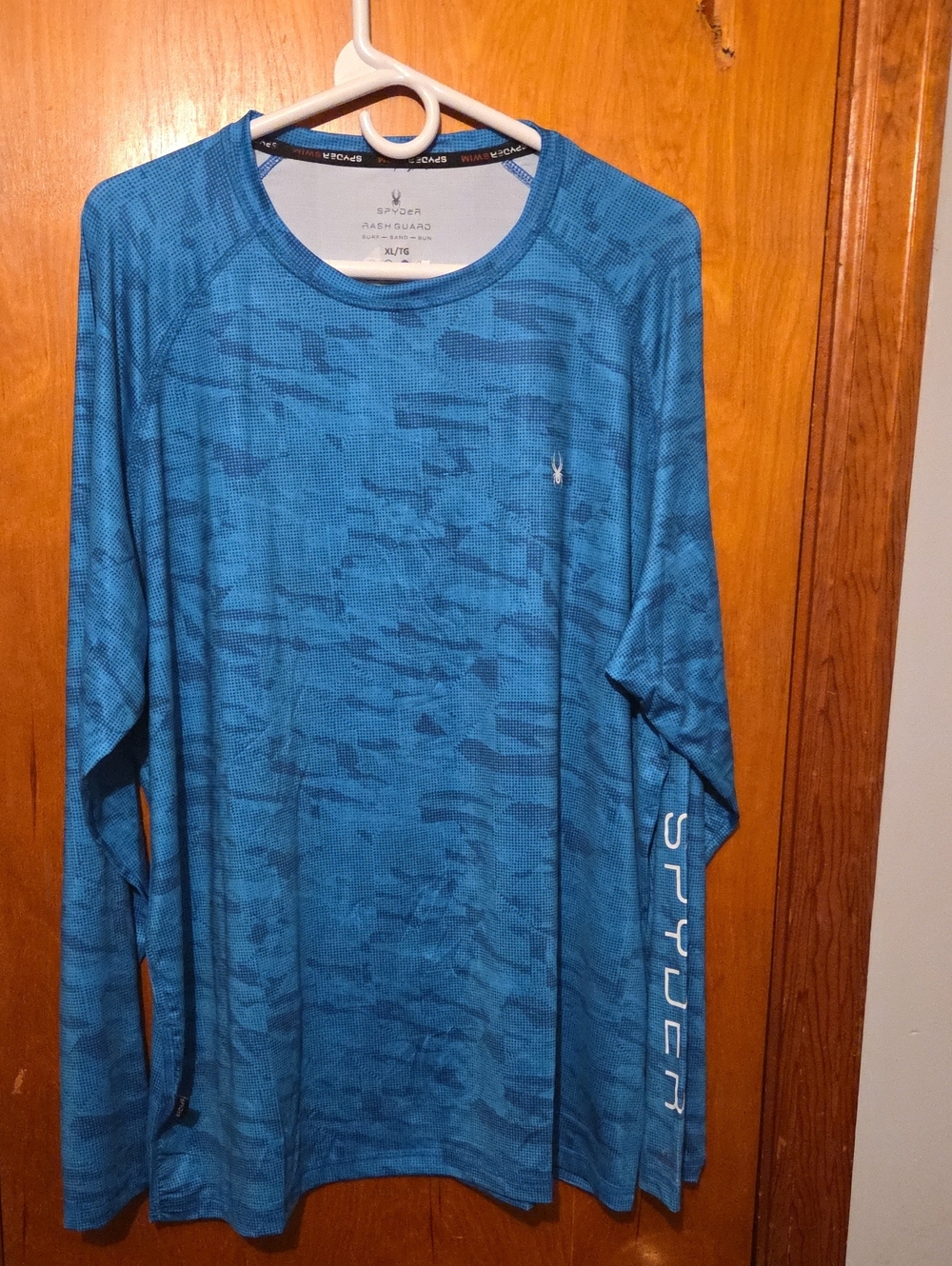 Spyder Men's Long-Sleeve Teal-Blue Performance Top